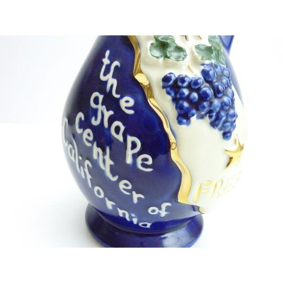 Vintage 1970 Ezra Brooks Wine Fresno Grape Center California Decanter Bottle Jug - Picture 3 of 7